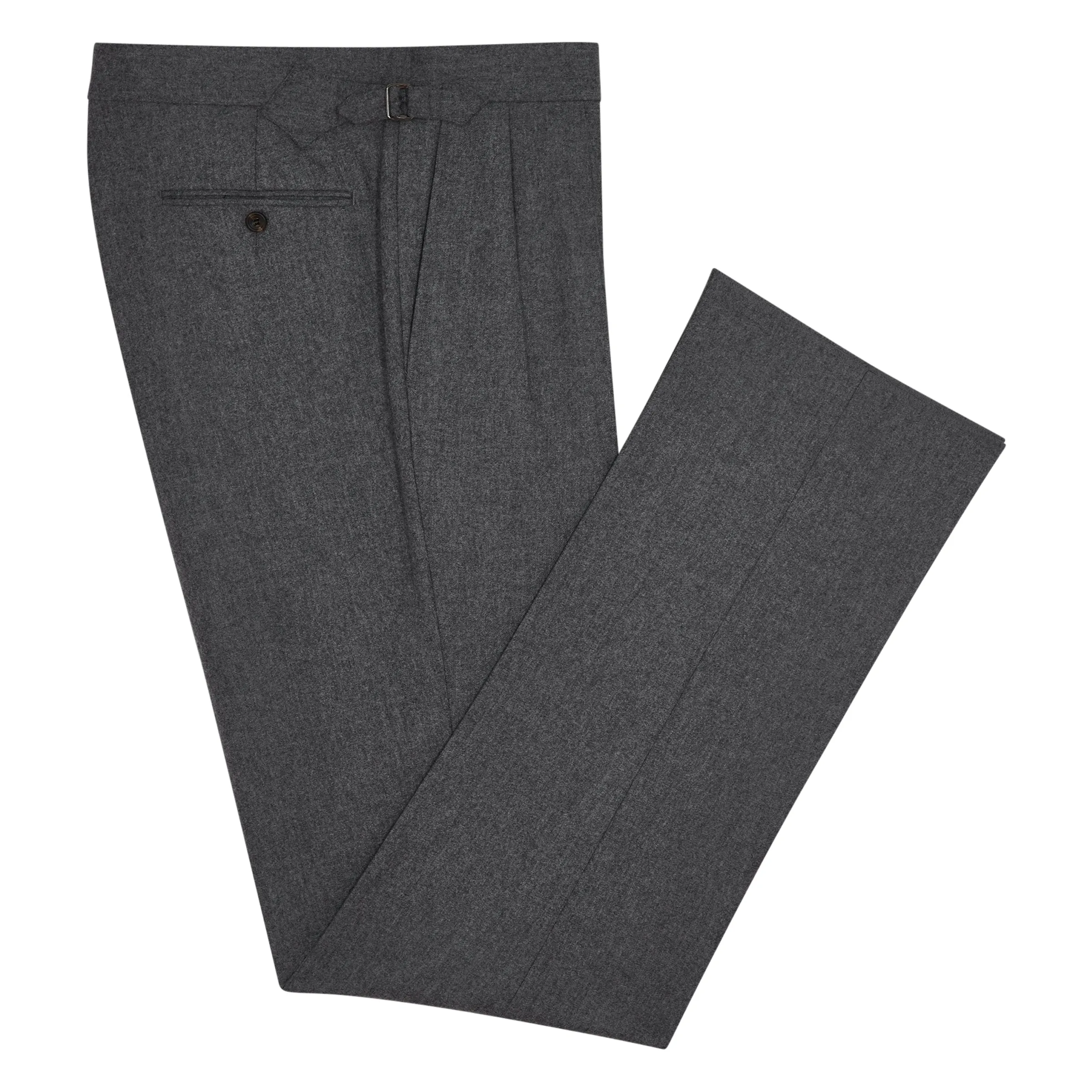 Aleks Dark Grey Wool Flannel Trousers