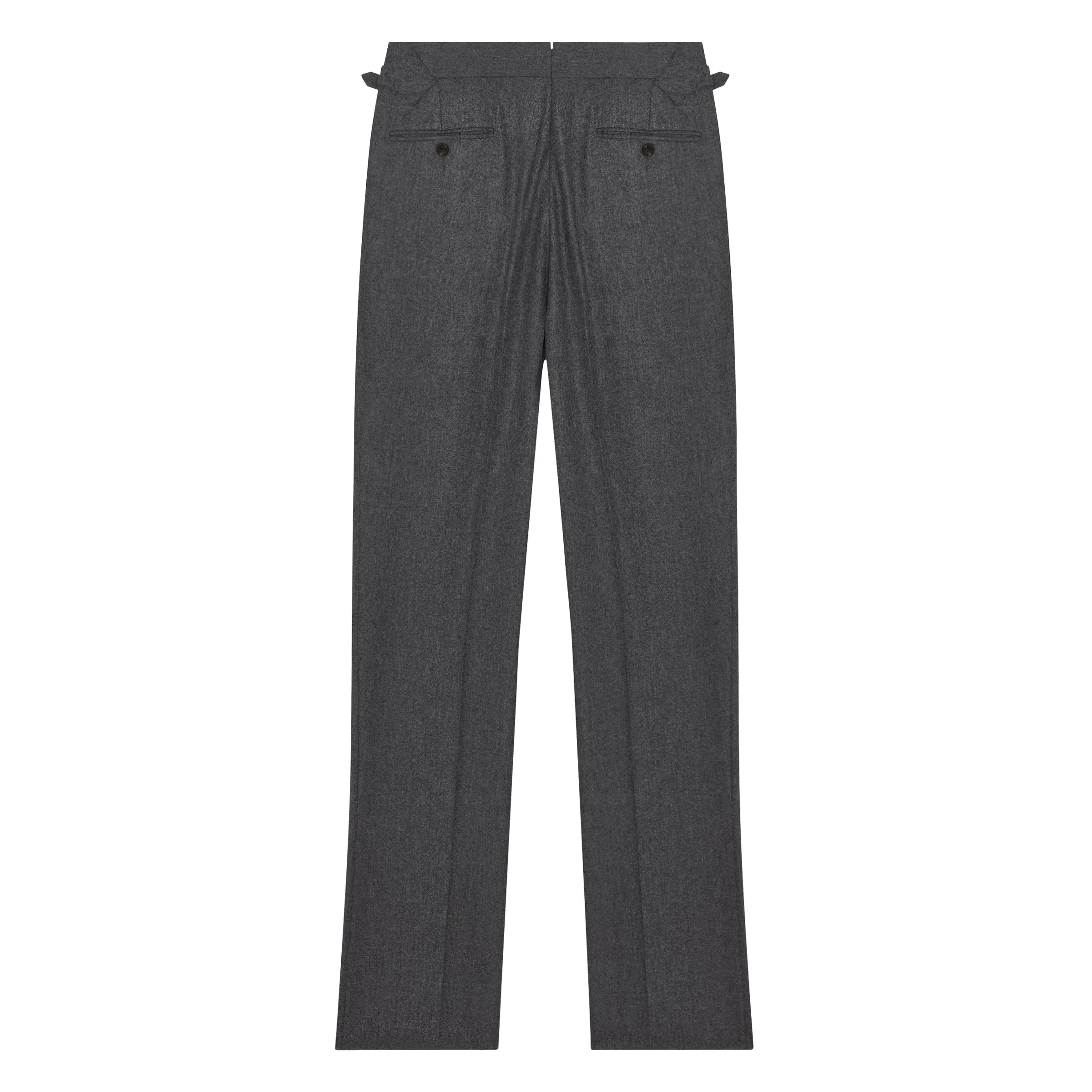 Aleks Dark Grey Wool Flannel Trousers