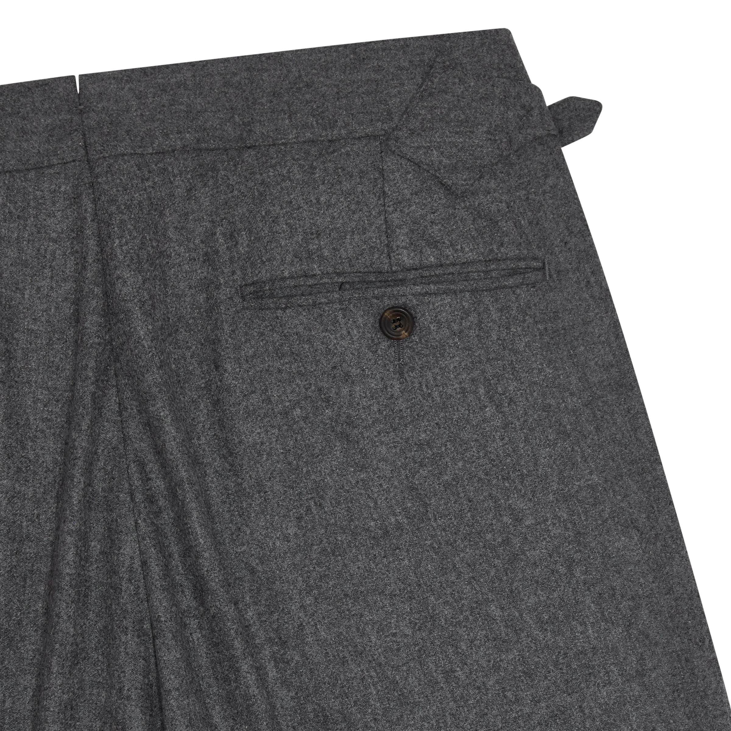 Aleks Dark Grey Wool Flannel Trousers