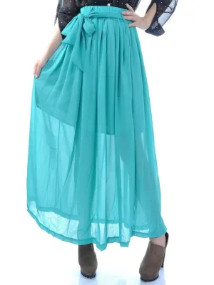 Anna-Kaci Long Ankle Length Pleated Peasant Girl Maxi Skirt