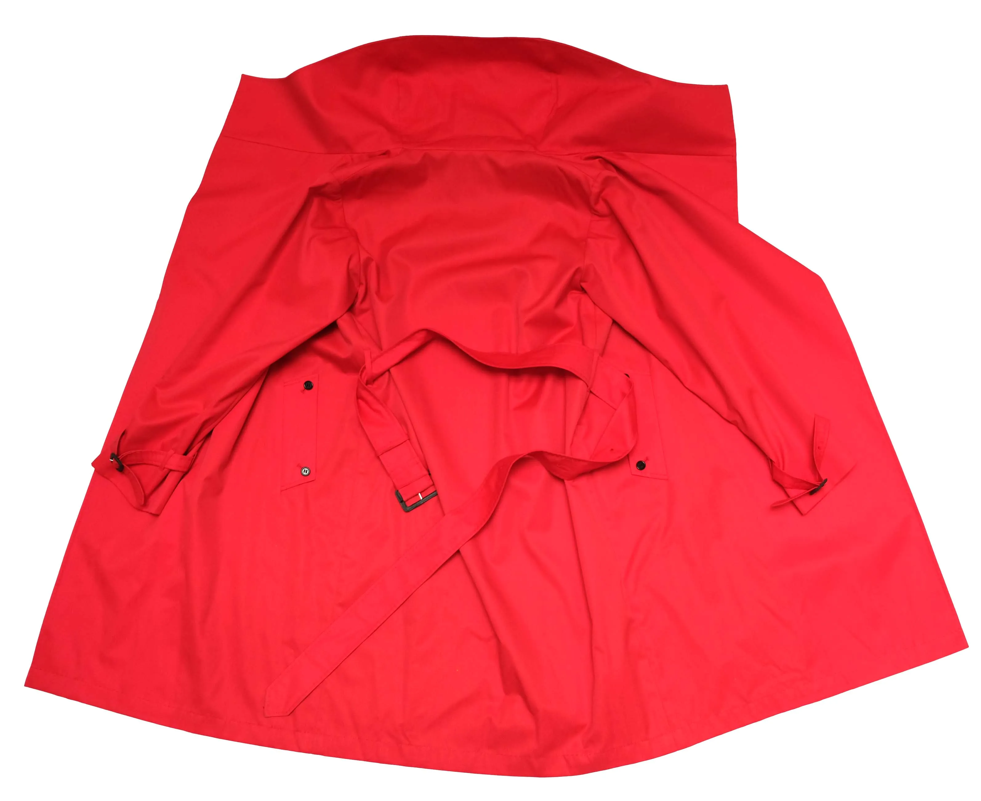 Aquascutum Belted Raincoat in Red with Wide Collar, UK12