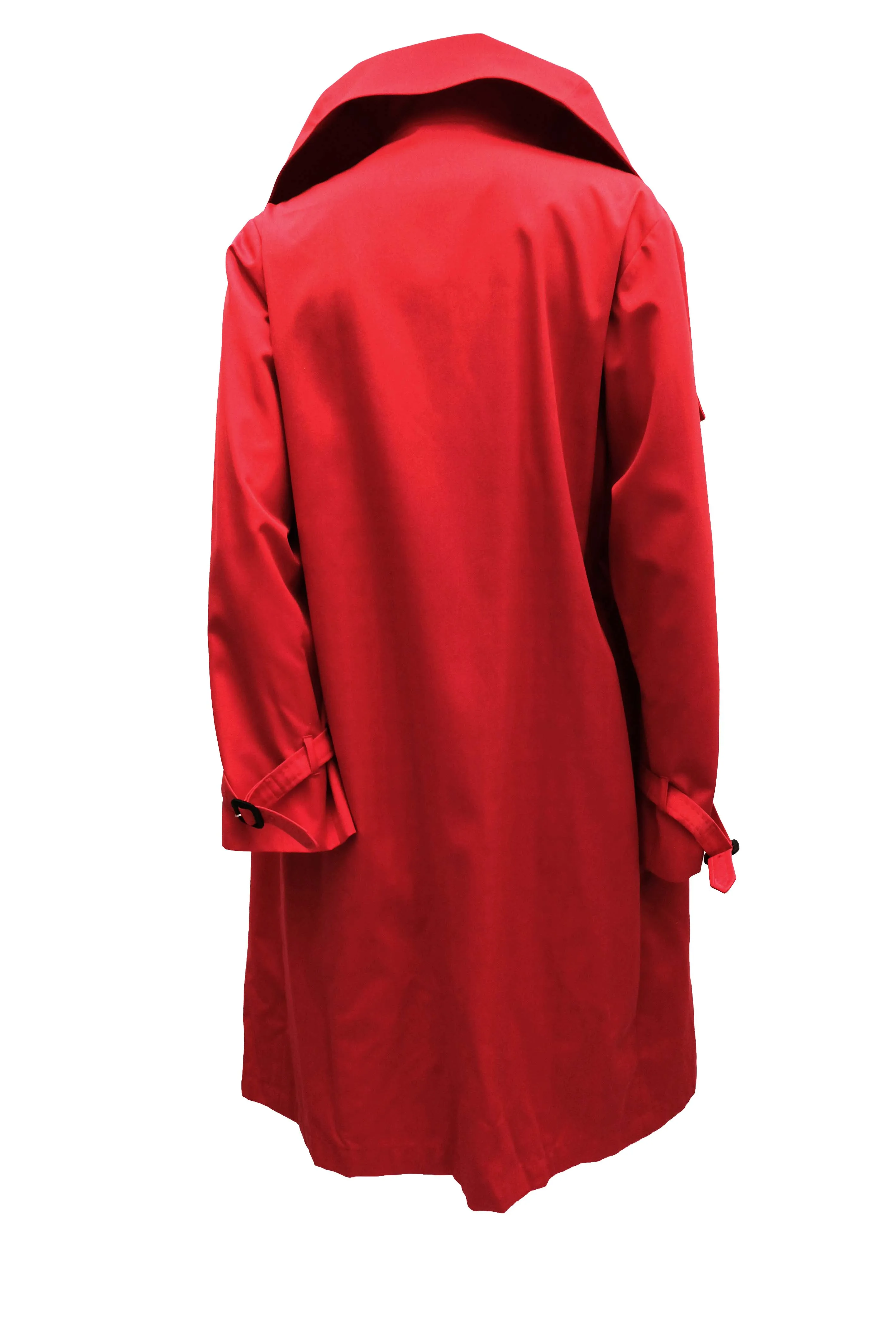 Aquascutum Belted Raincoat in Red with Wide Collar, UK12