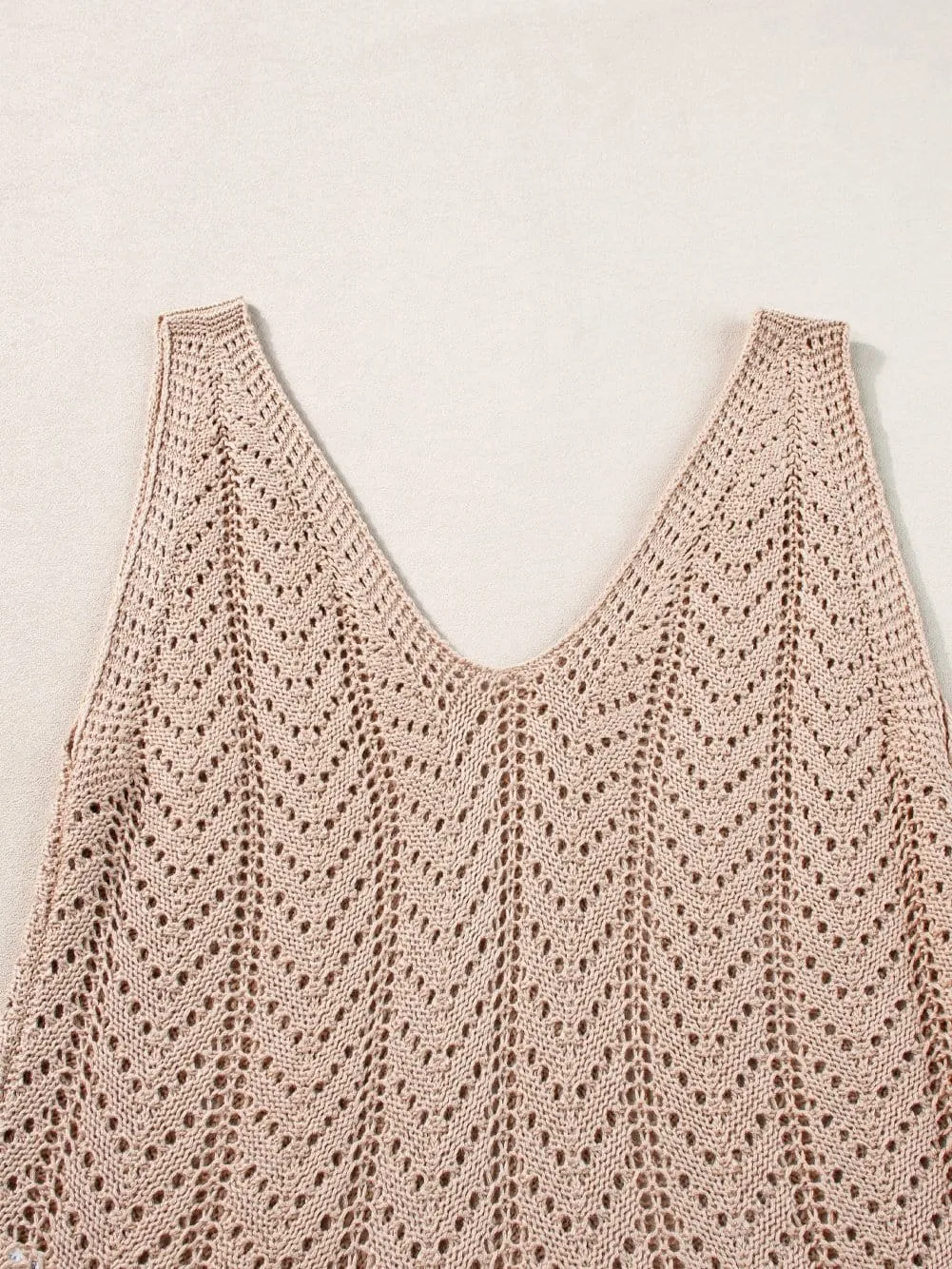 Beige Knitted Tank Top