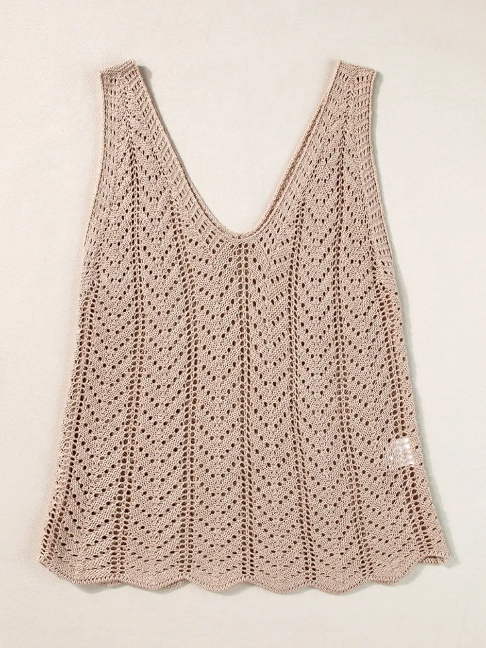 Beige Knitted Tank Top