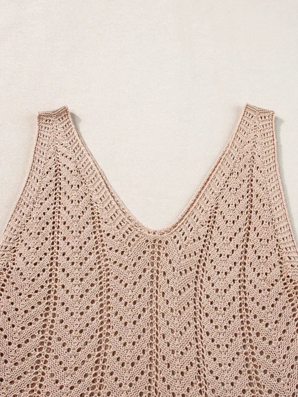 Beige Knitted Tank Top