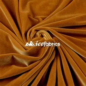 Beige Poly Spandex 4 Way Stretch Velvet Fabric/ super Soft