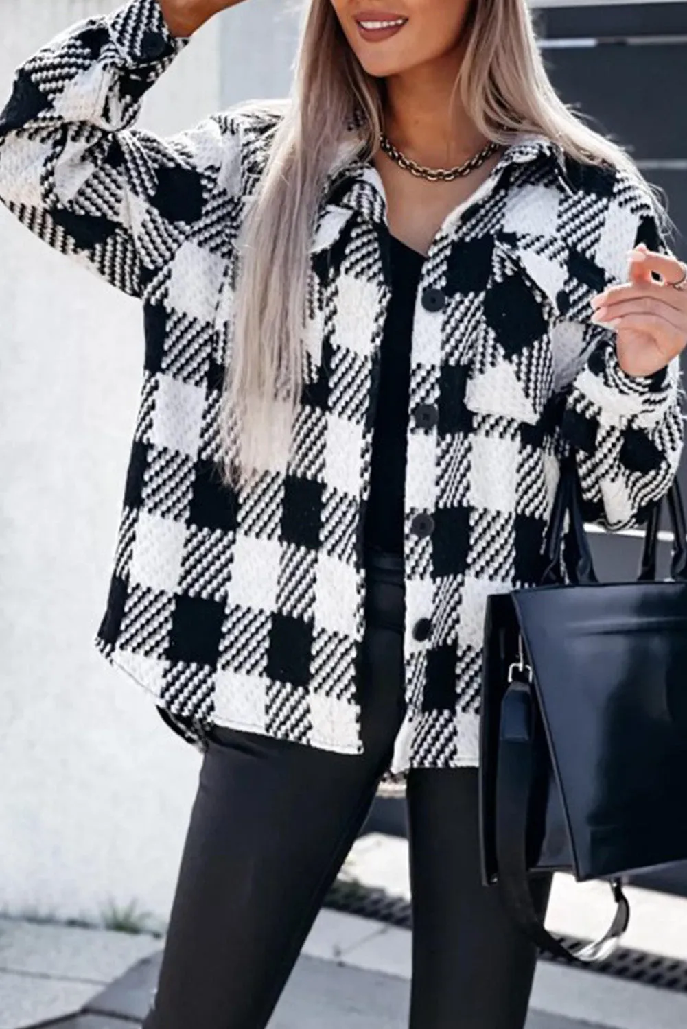 Black and White Buffalo Check Jacket