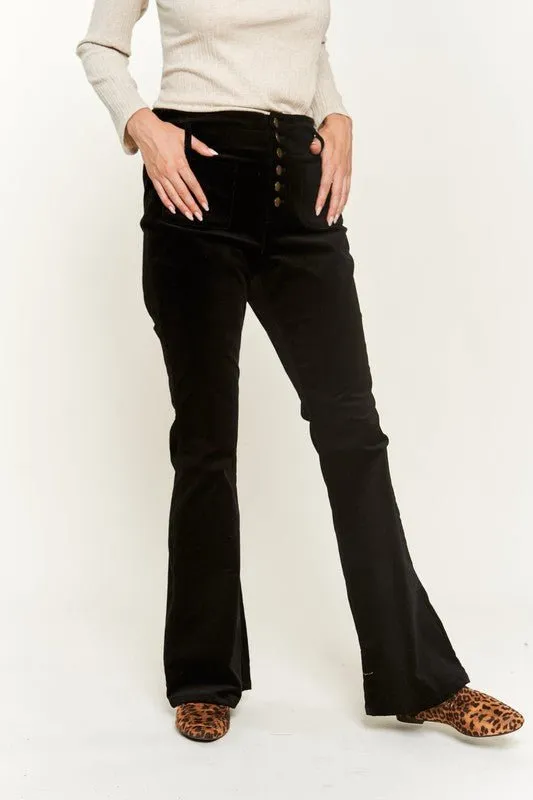 Black Corduroy Flare Pants