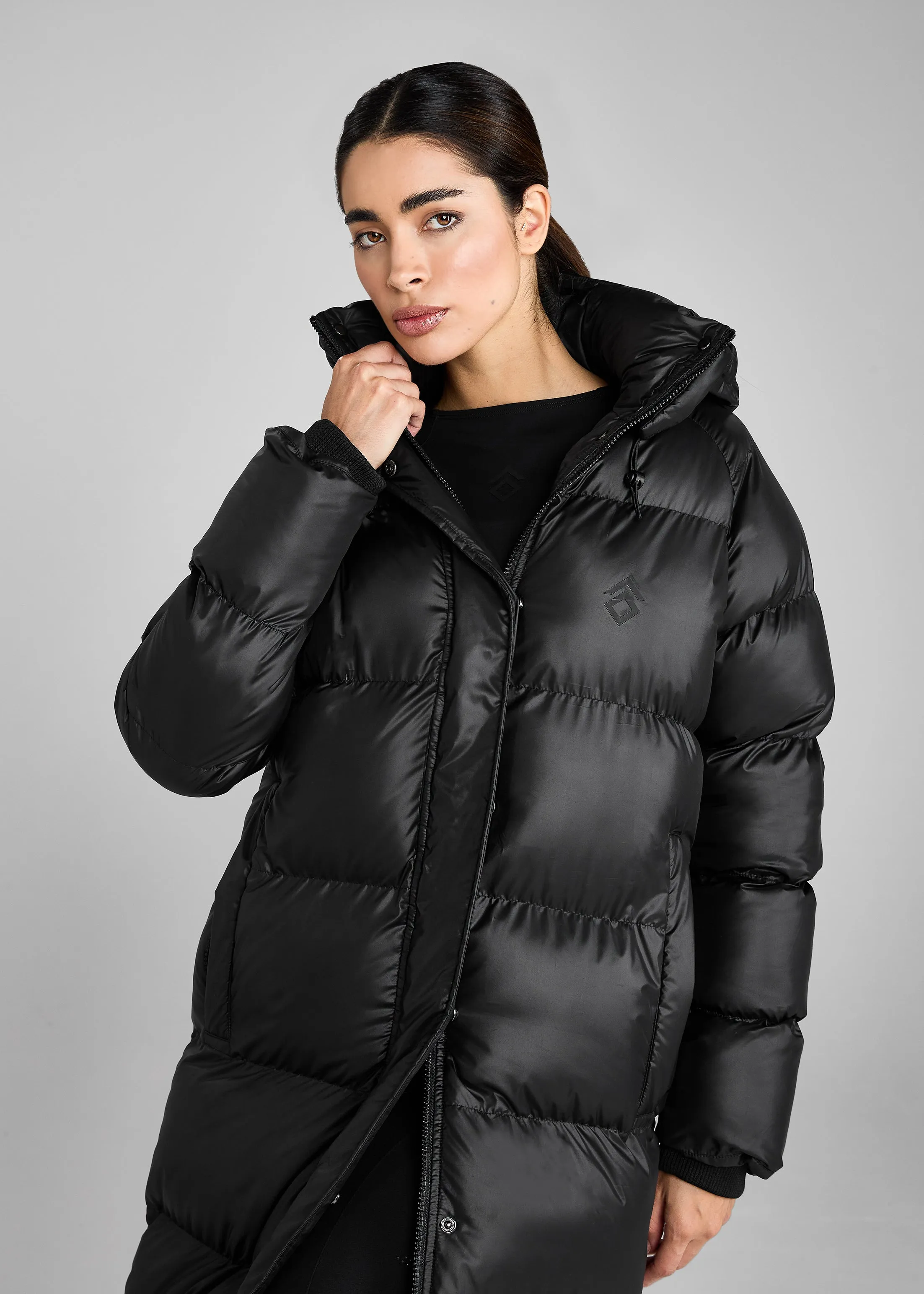 Black Heavy Quilted Long Puffer