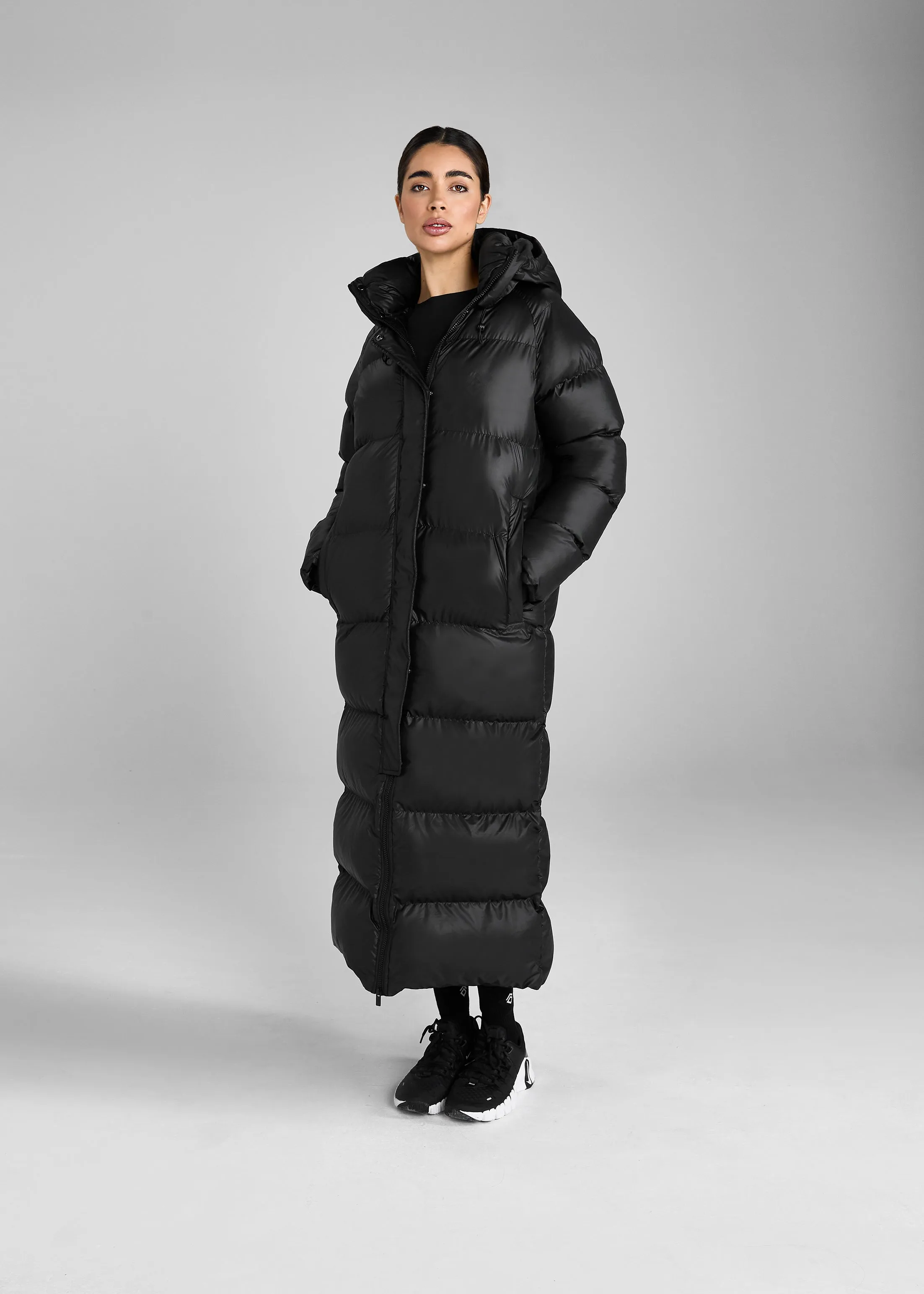 Black Heavy Quilted Long Puffer