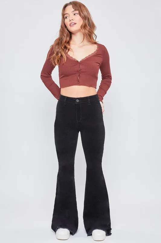 Black Junior Chloe Tube Corduroy Flare