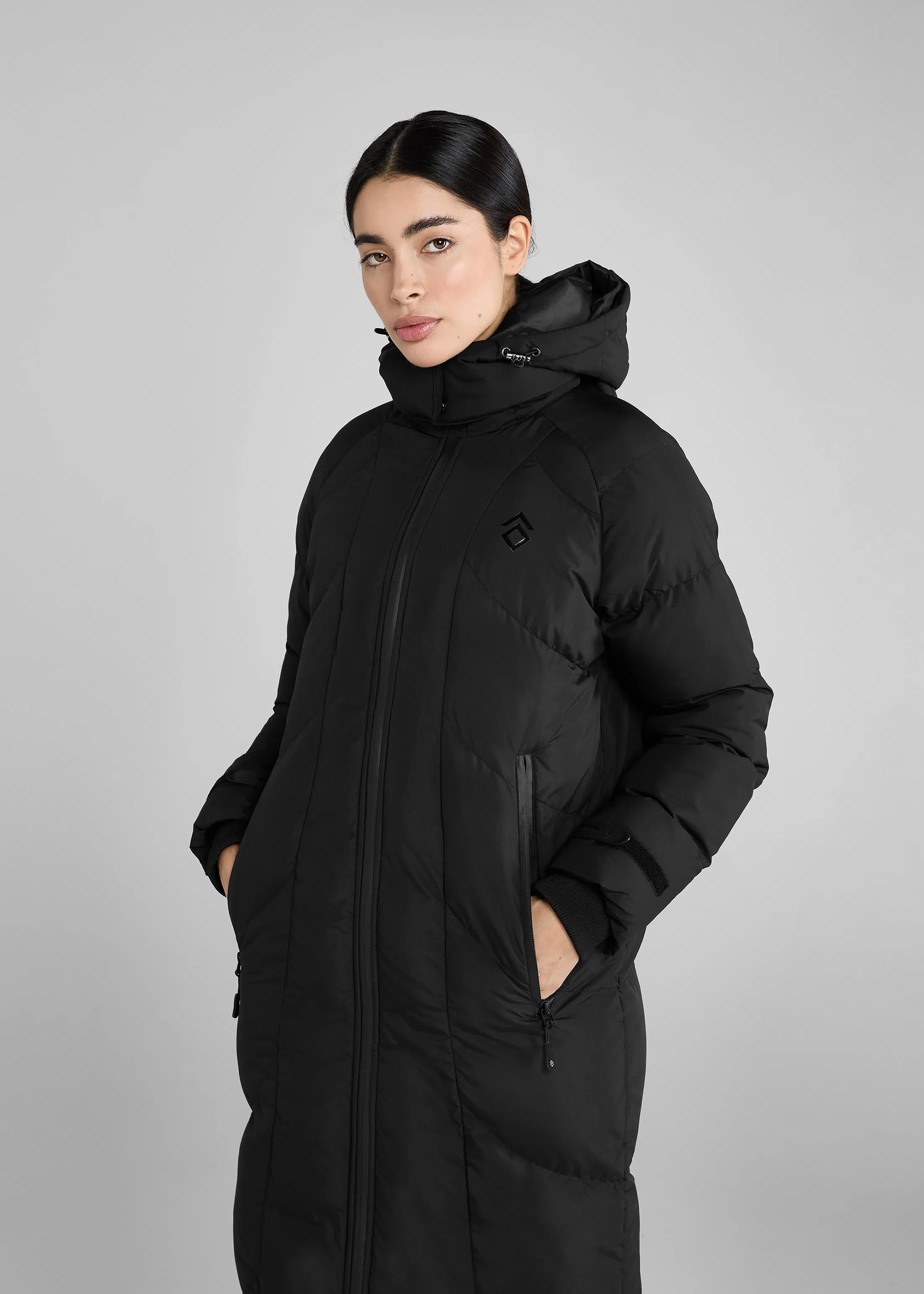 Black Long Riding Puffer