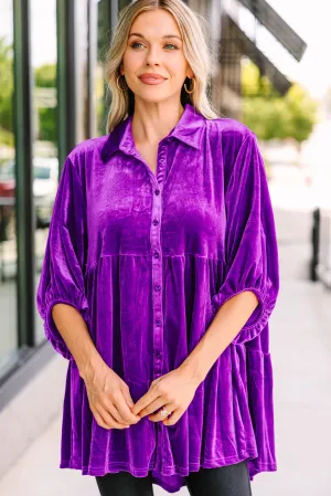 Bold Dreams Violet Purple Velvet Tunic