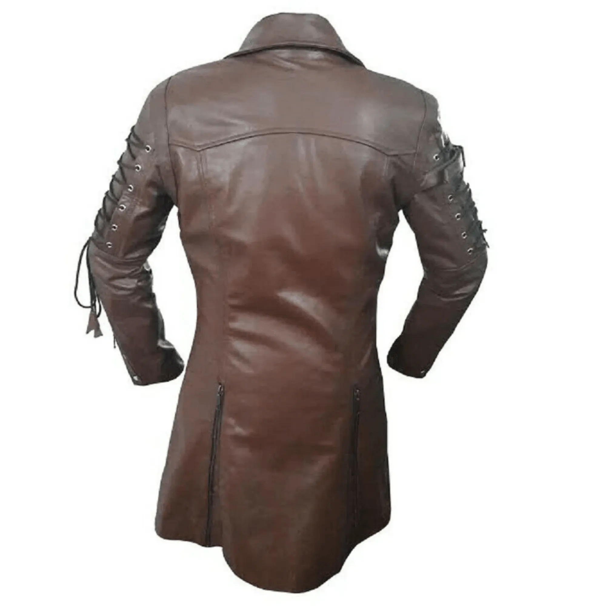 Brown Leather Trench Coat