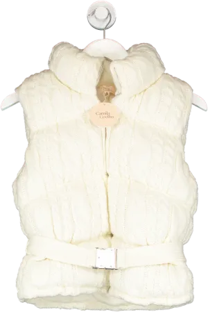 Camila Coelho Cream Eissa Knitted Vest UK XS