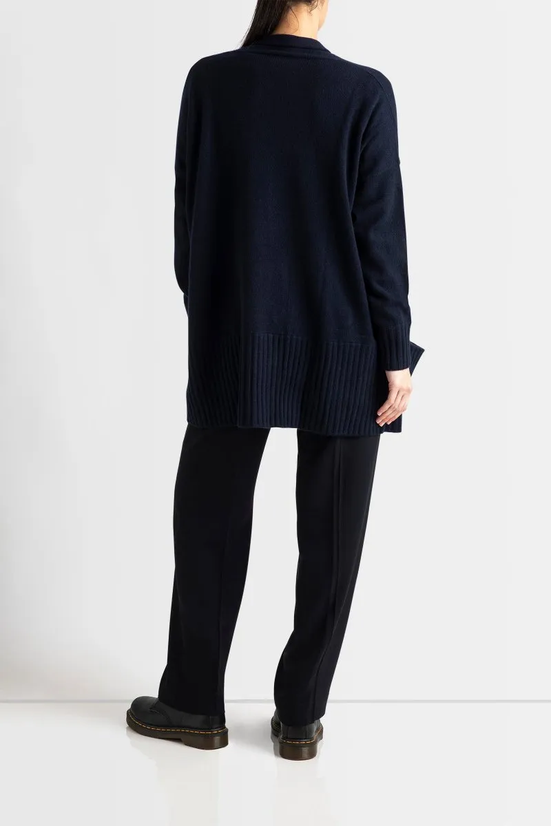 Cashmere Suzanne Draped Cardigan in Ink (low stock)