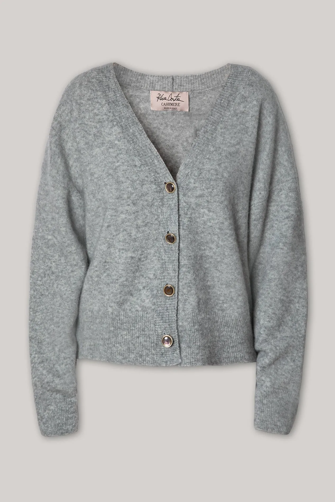 Cassiel Cashmere and Silk-blend Cardigan In Grigio Perla