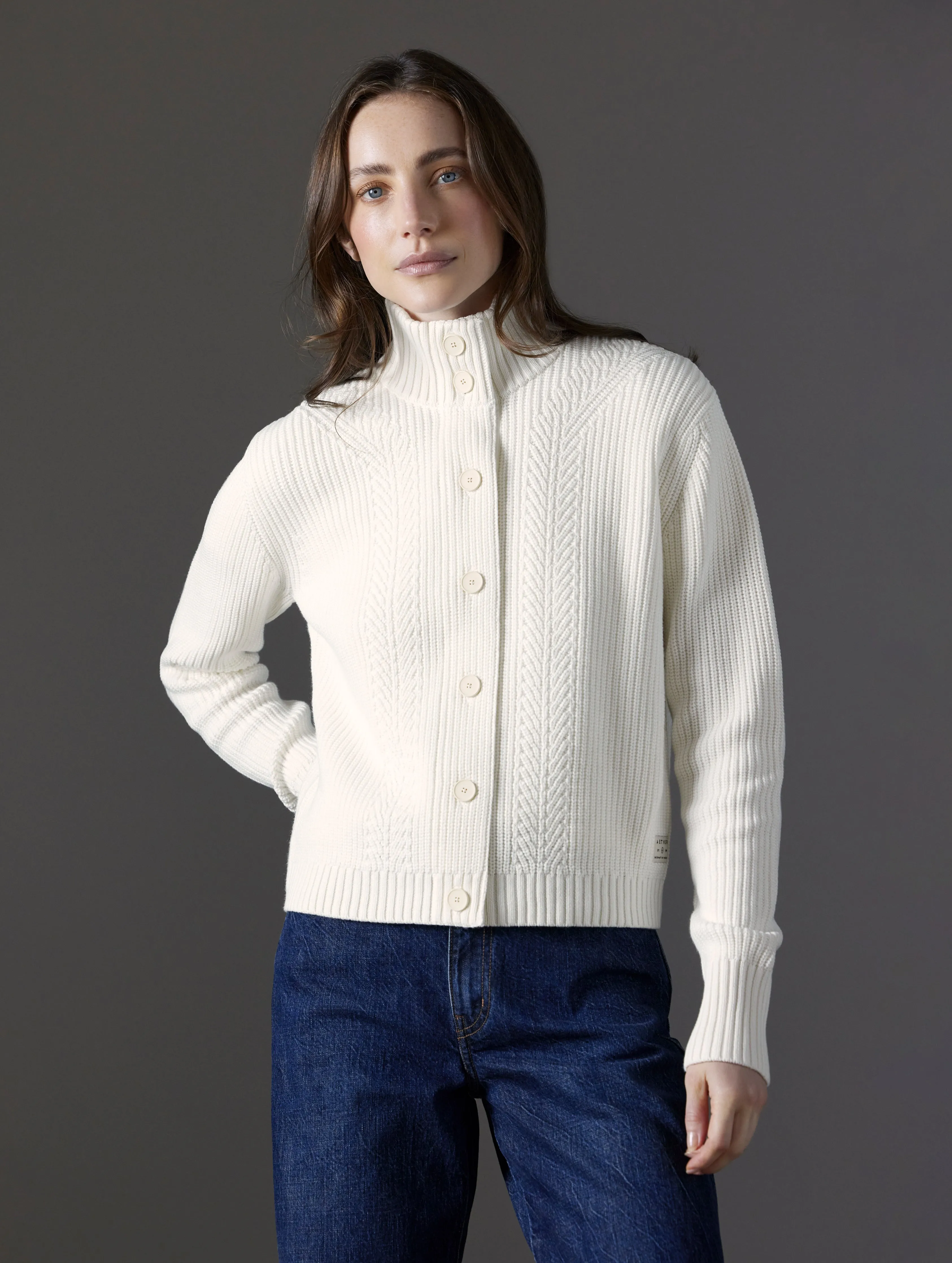 Cato Buttoned Sweater - Winter White