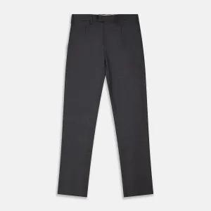 Charcoal Wool Single Pleated Gerry Trousers