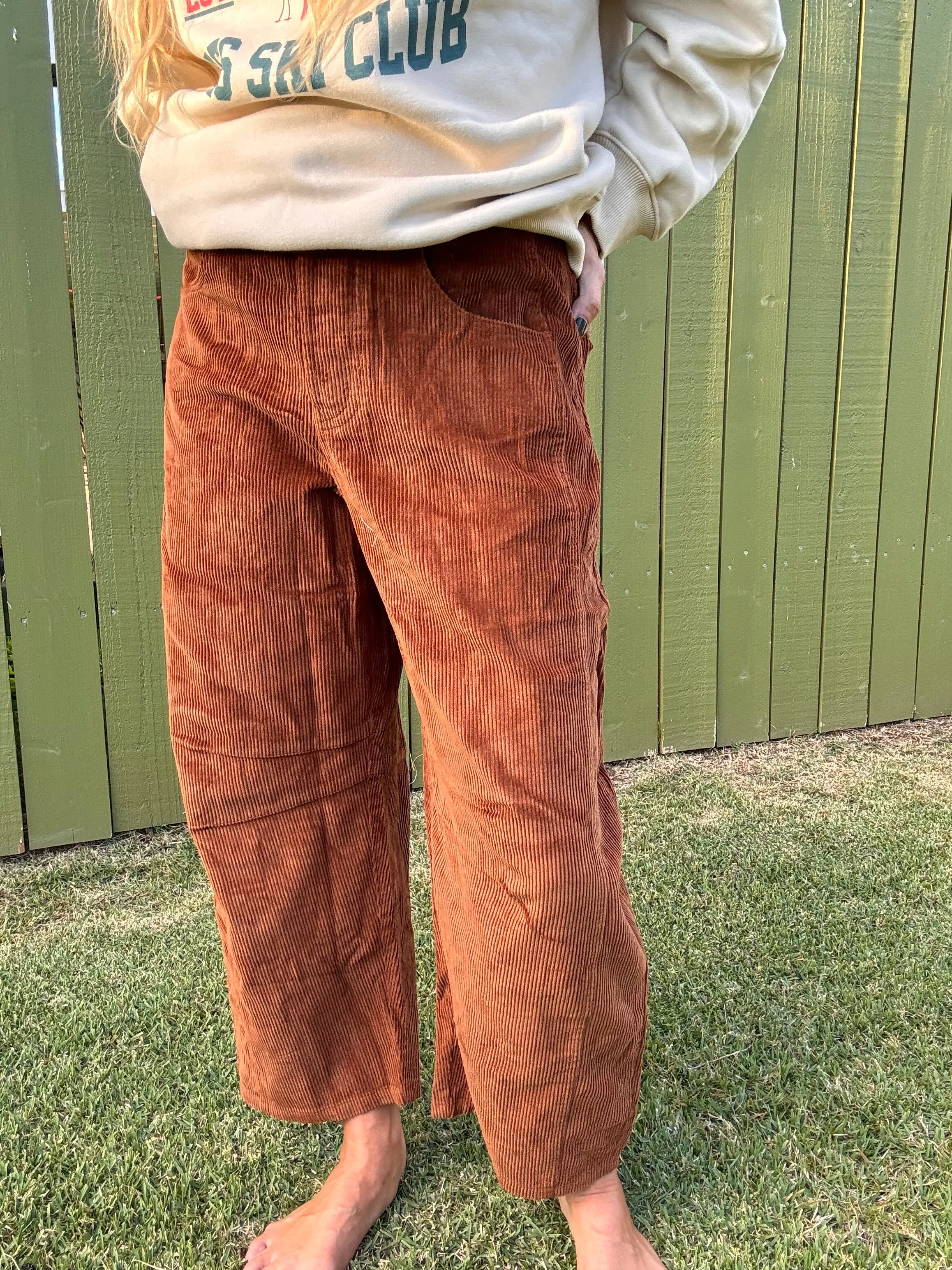 Corded Barrel Jeans