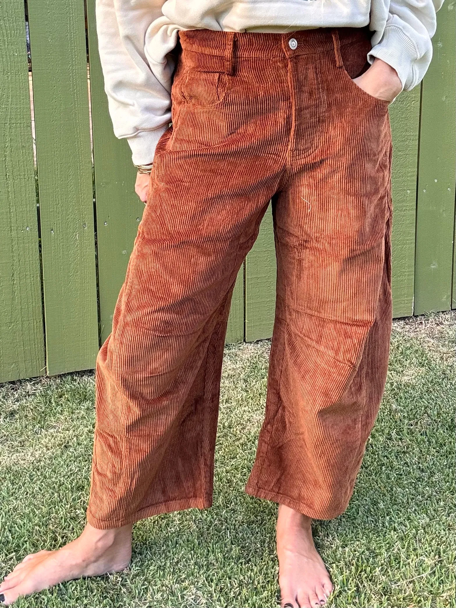 Corded Barrel Jeans