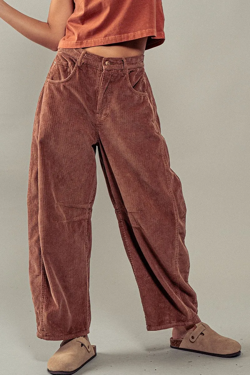 Corded Barrel Jeans