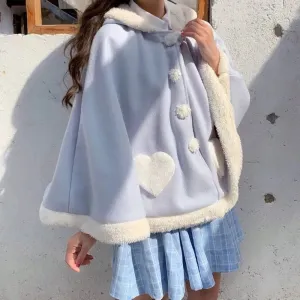 Cozy Blue Winter Poncho