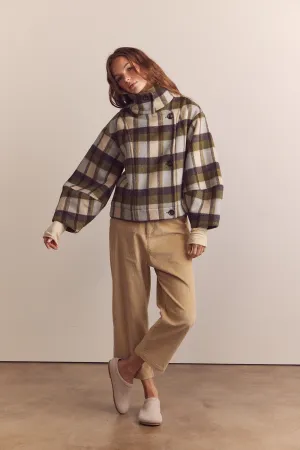 Cropped corduroy baggy pants