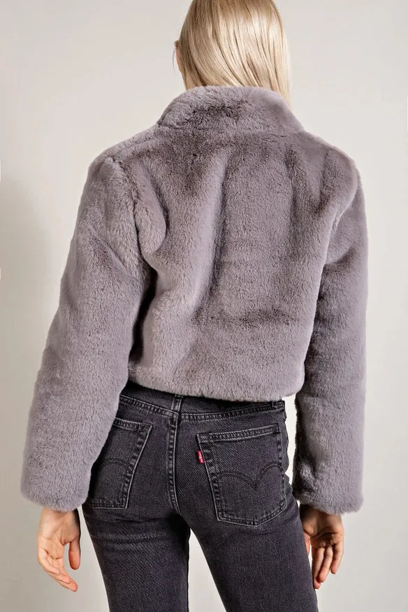 Cropped Faux Fur Jacket