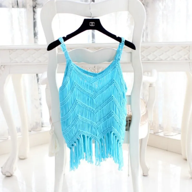 Cut-Out Crochet Knit Summer Sweater - Ethnic Romantic Blouse