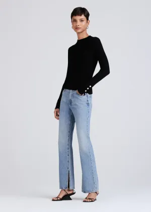 Derek Lam 10 Crosby - Kassandra Ribbed Mock Neck Sweater in Black