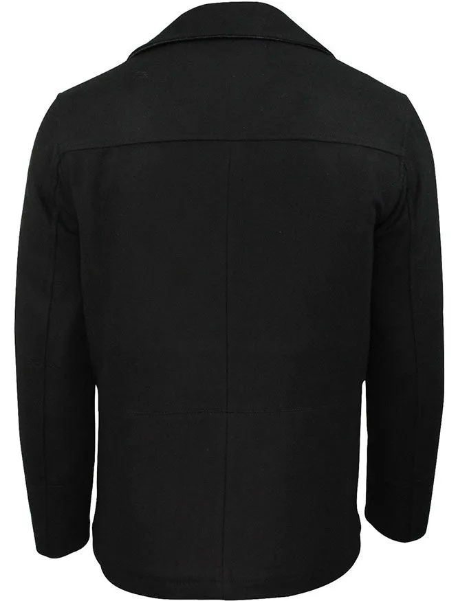 Dissident wool rich Baughman black double-breasted jacket