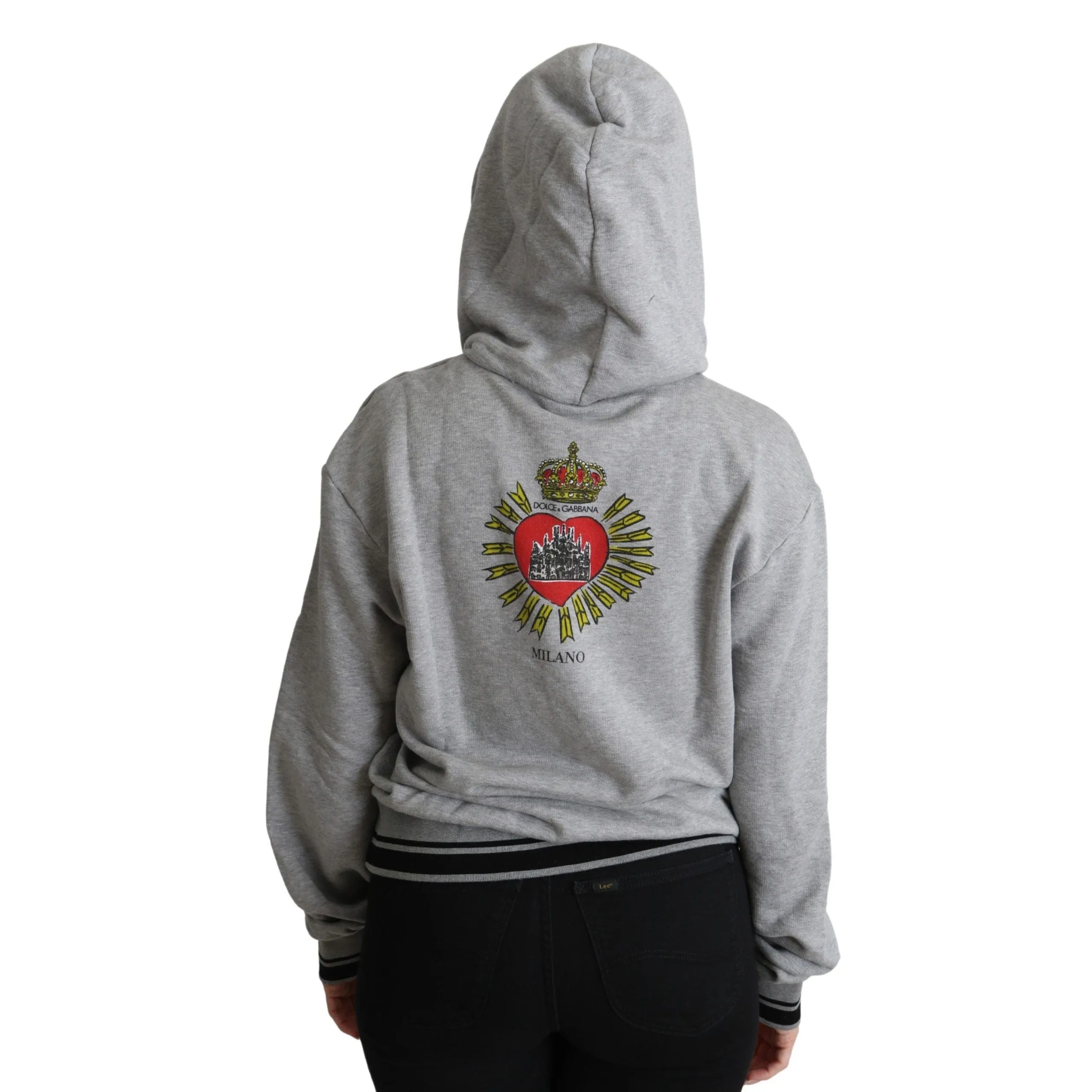 Dolce & Gabbana Exclusive Hooded Gray Cotton Sweater