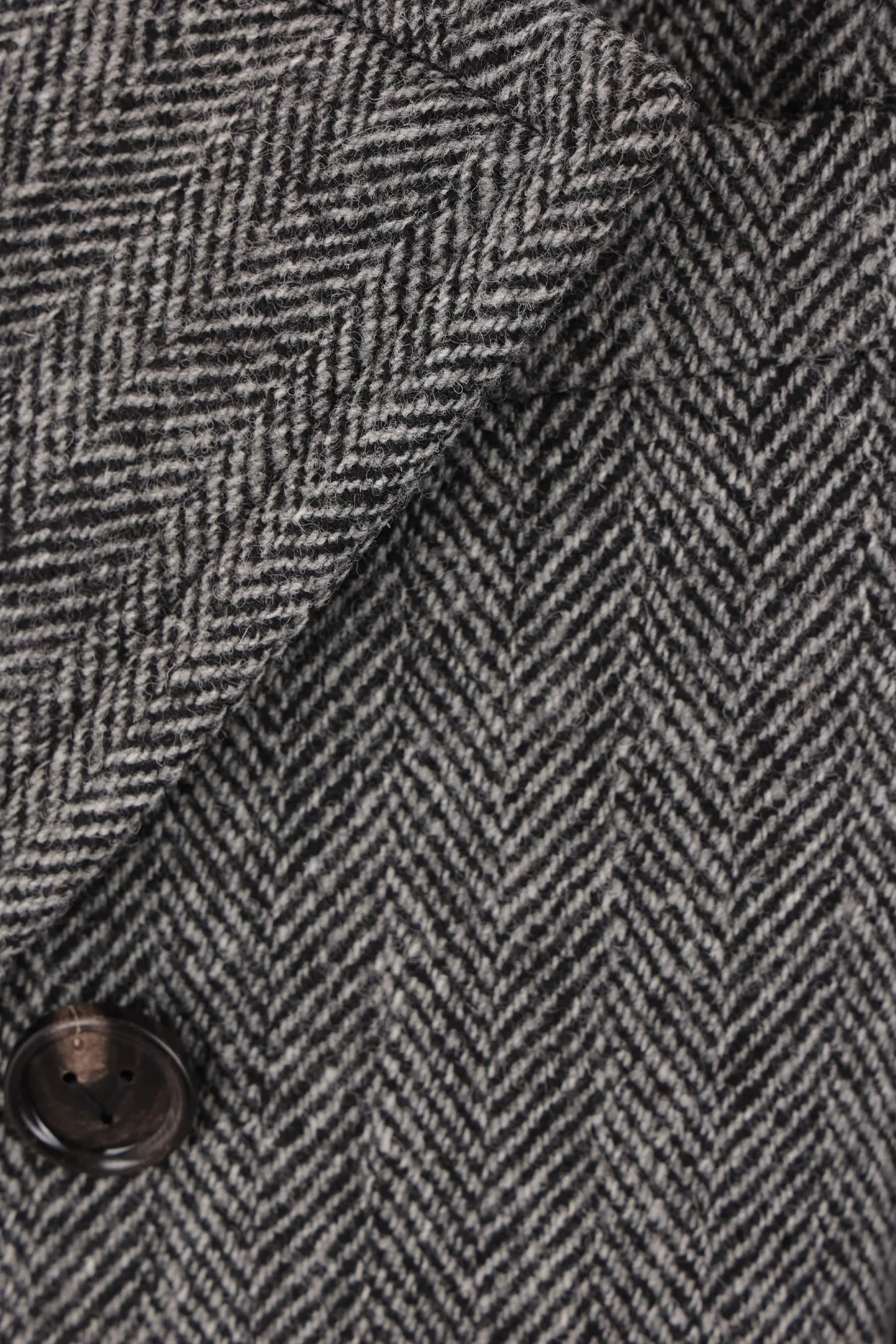 Double-breasted Herringbone Wool Coat