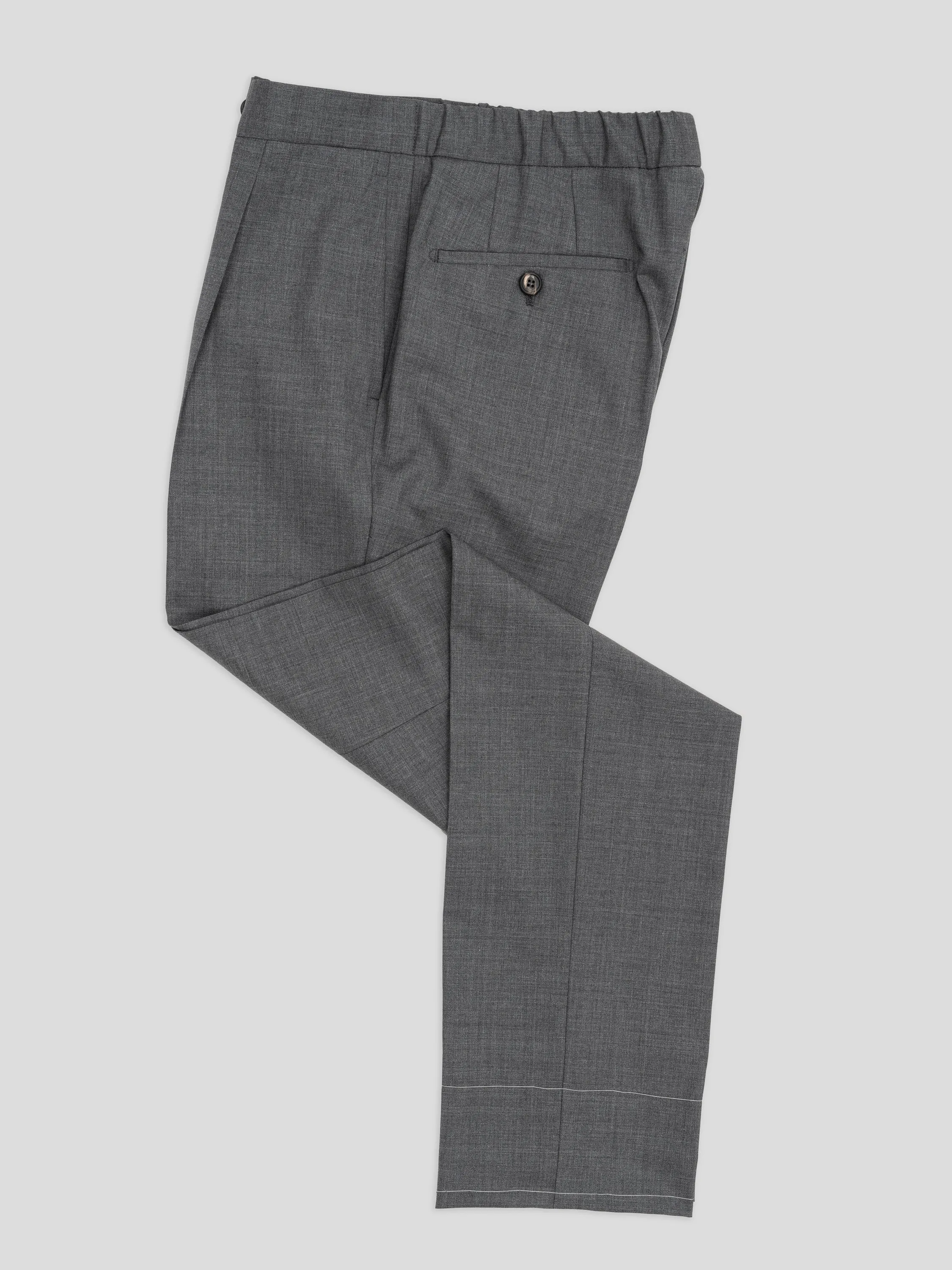 Easy Pants - elastic belt wool trousers 1 pleat