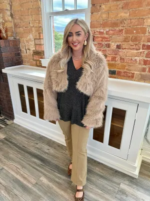 Ember Fur Jacket Taupe