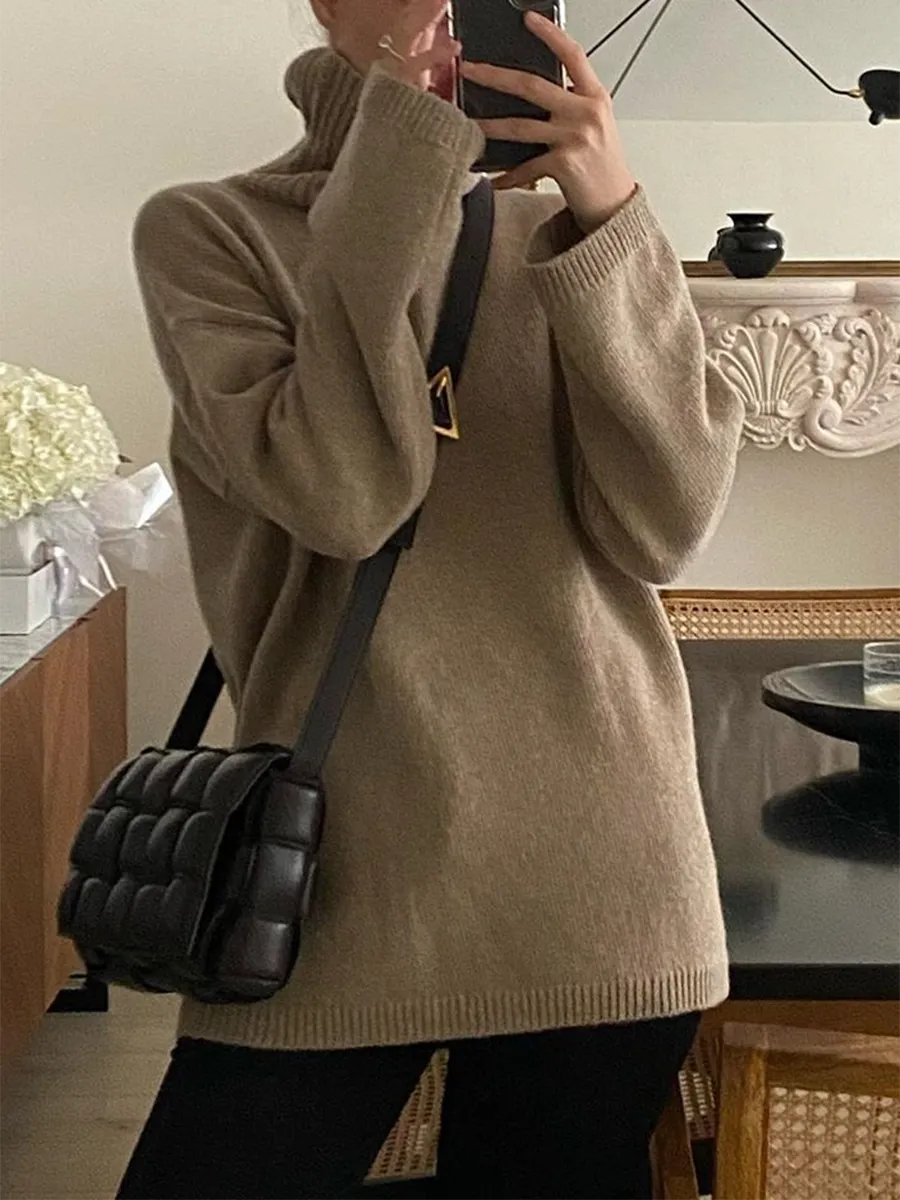 Fashion Long-sleeved Knitted Turtleneck Warm Sweater