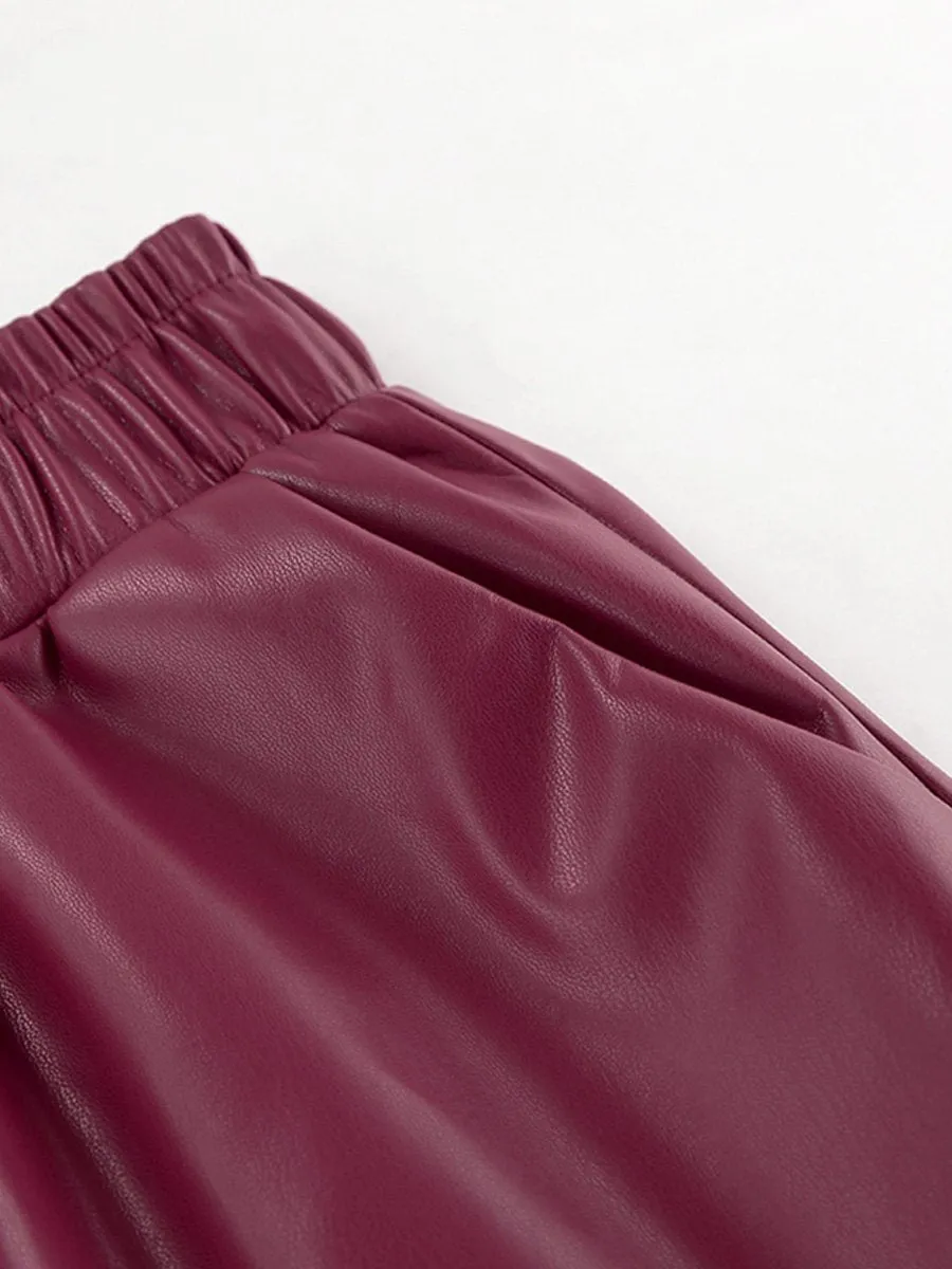 Fashionable Angora Leather Satin Skirt