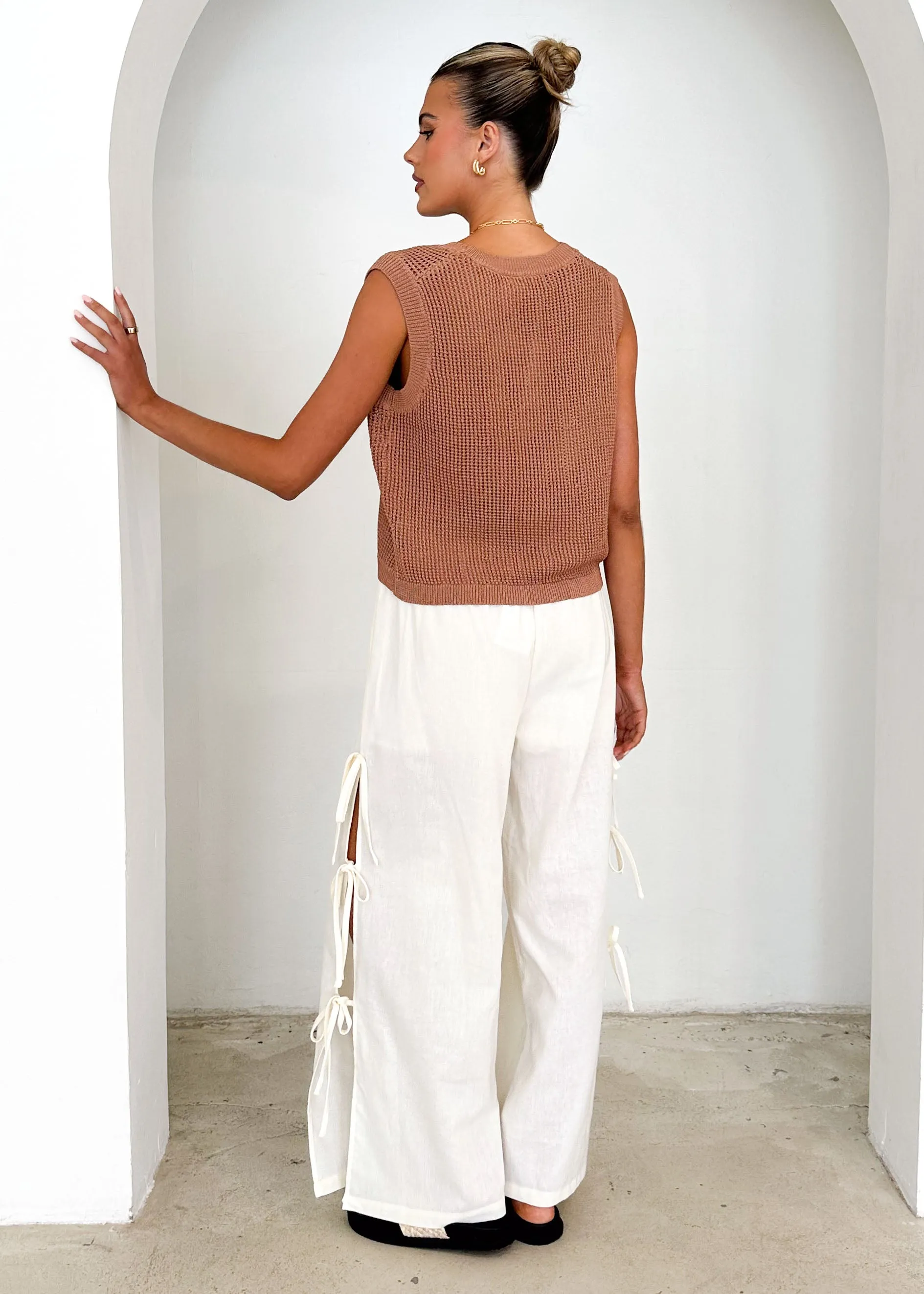 Flannery Knit Vest - Tan