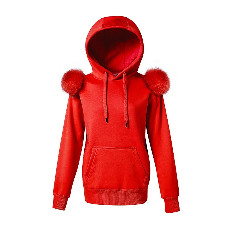 Fleece Hooded Women's Pullover Jacket