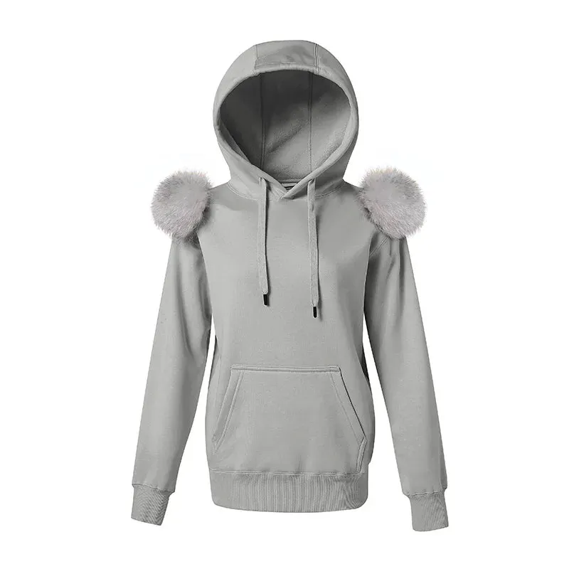 Fleece Hooded Women's Pullover Jacket