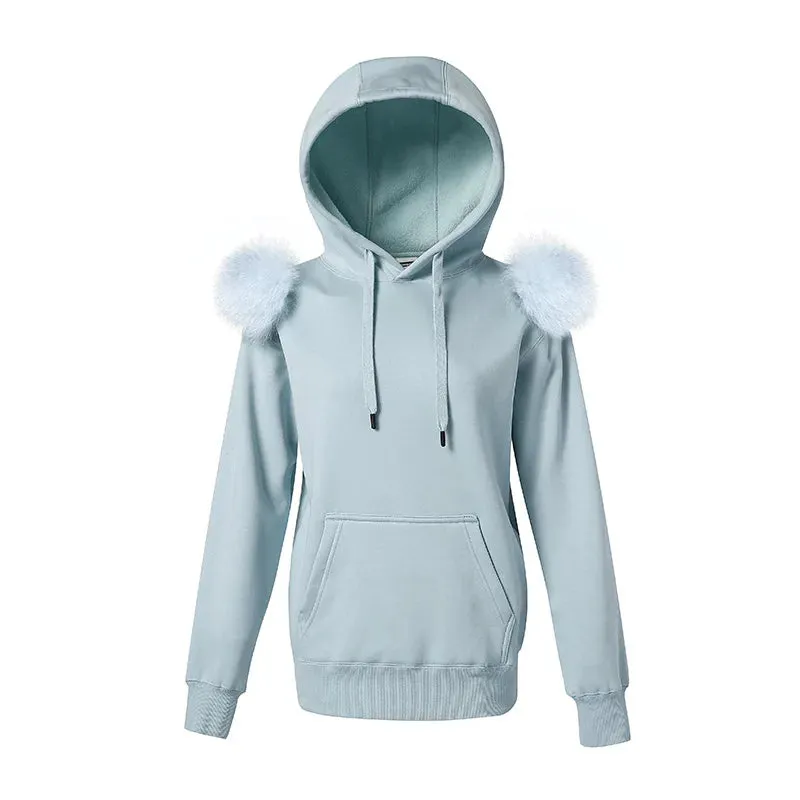 Fleece Hooded Women's Pullover Jacket