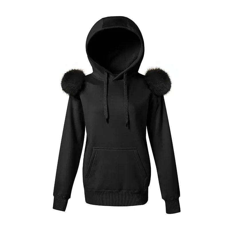 Fleece Hooded Women's Pullover Jacket