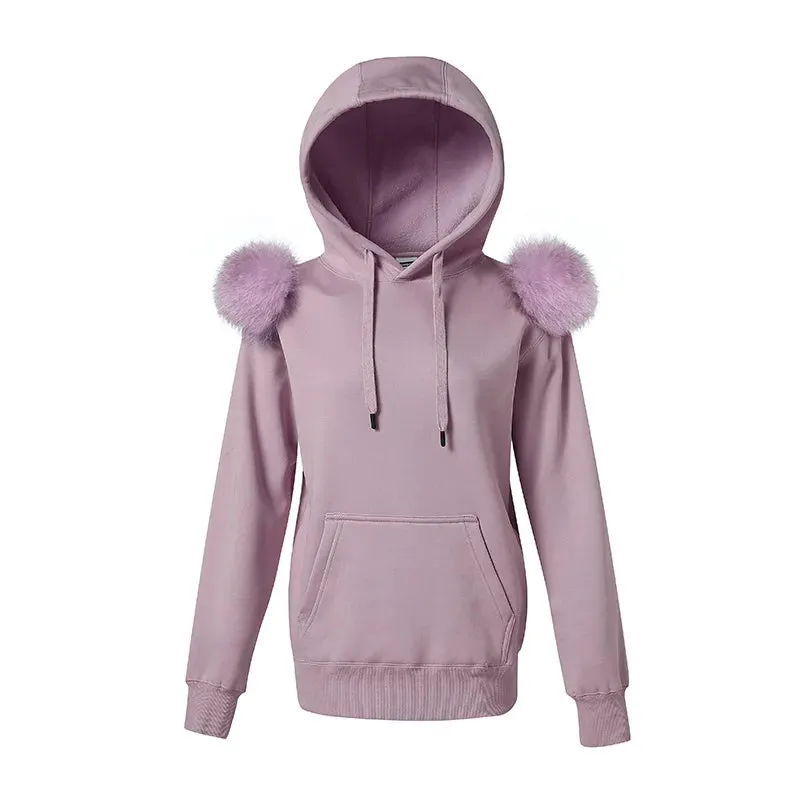 Fleece Hooded Women's Pullover Jacket