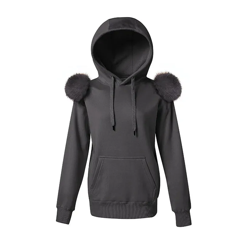 Fleece Hooded Women's Pullover Jacket