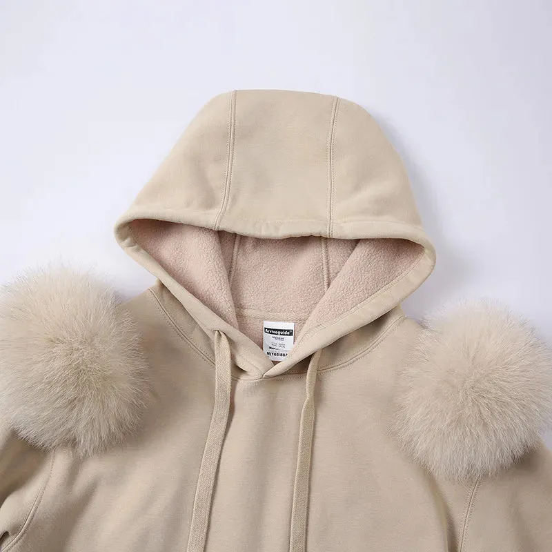 Fleece Hooded Women's Pullover Jacket