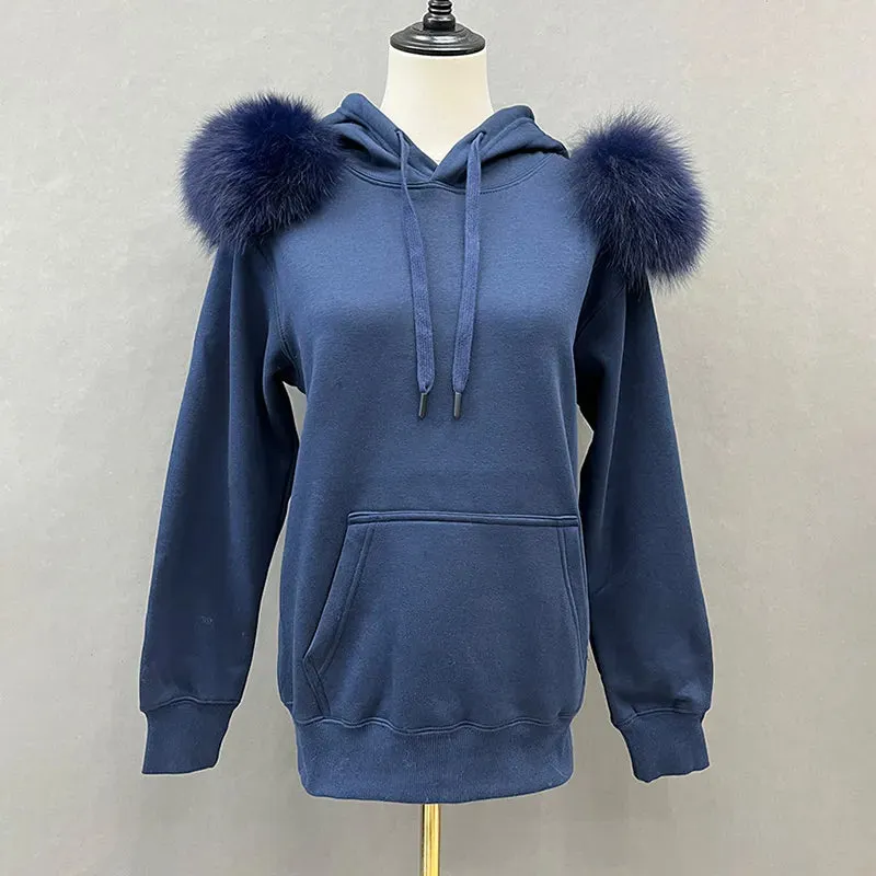 Fleece Hooded Women's Pullover Jacket