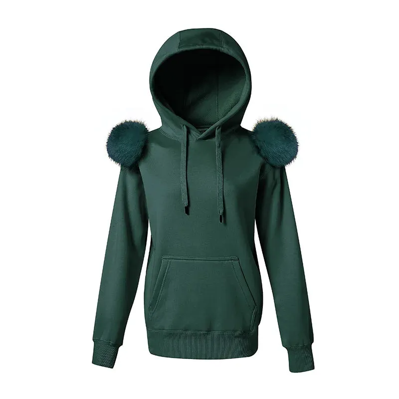 Fleece Hooded Women's Pullover Jacket