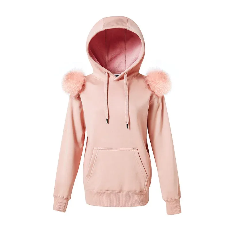 Fleece Hooded Women's Pullover Jacket