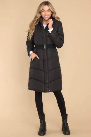 Frozen Fantasies Black Puffer Coat